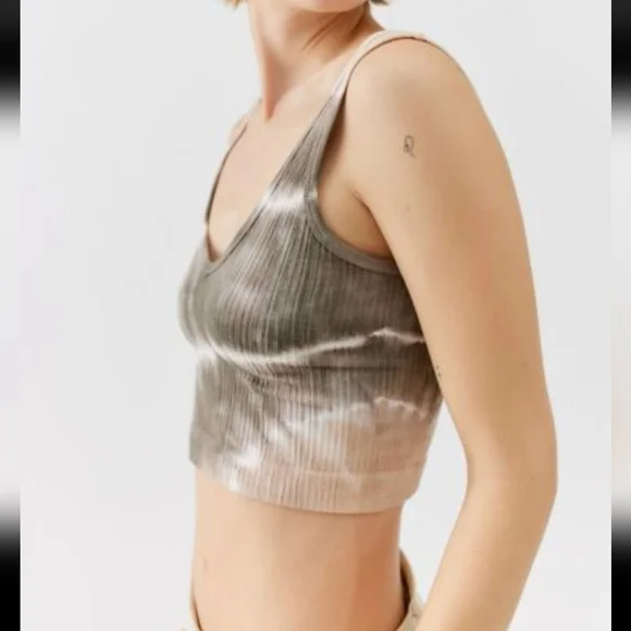 Tie Dye Stretch Crop Tank Top: S,L - Picture 3 of 4